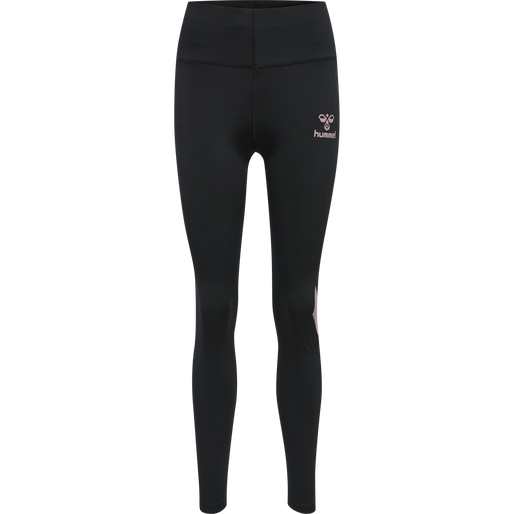hmlPARIS HIGH WAIST TIGHTS, BLACK/WOODROSE, packshot