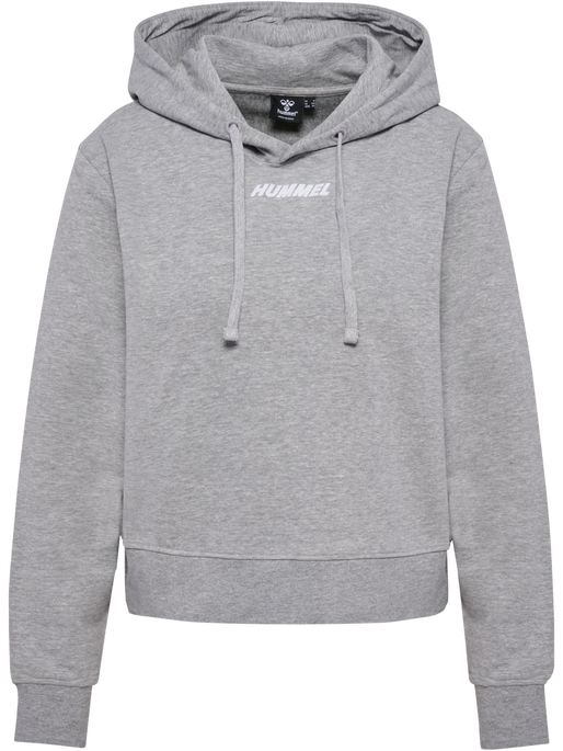 hmlELEMENTAL SHORT HOODIE WOMAN, GREY MELANGE hmlELEMENTAL SHORT HOODIE WOMAN, GREY MELANGE, packshot
