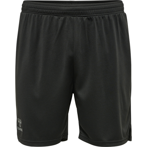 hmlONGRID POLY SHORTS, JET BLACK/FORGED IRON, packshot