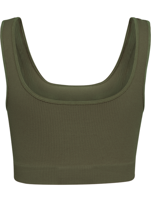 hmlPULSE SEAMLESS RIB BRA, DUSTY OLIVE, packshot