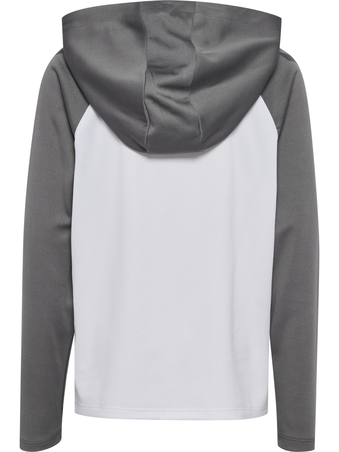 hmlLEAD 2.0 ZIP HOODIE KIDS, WHITE/STEEL GRAY, packshot