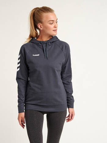 HUMMEL GO COTTON HOODIE WOMAN, INDIA INK, model