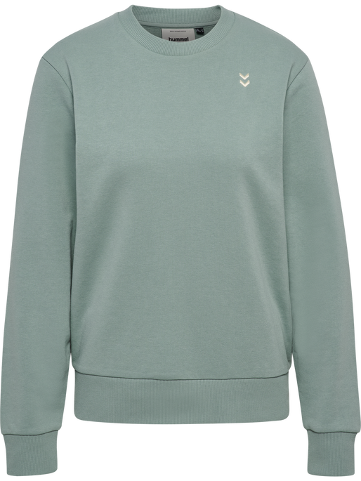 hmlPULSE W SWEAT CREWNECK, CHINOIS GREEN, packshot