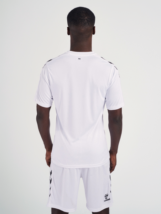 hmlCORE XK STRIPED JERSEY S/S, WHITE/BLACK, model