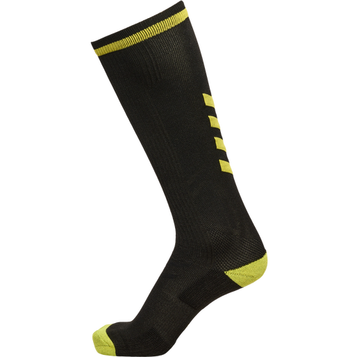 ELITE INDOOR SOCK HIGH, BLACK/BLAZING YELLOW, packshot