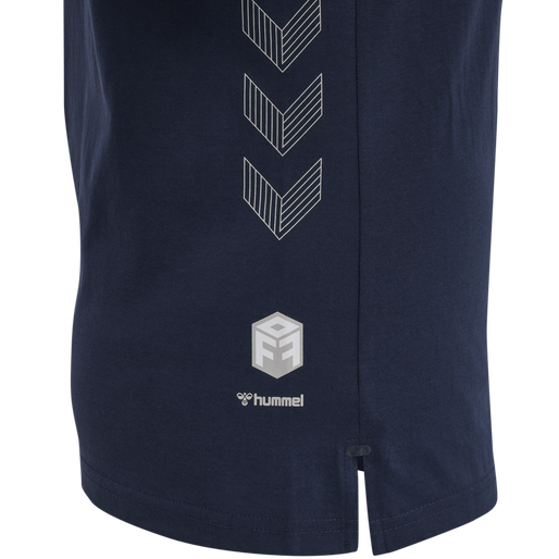 hmlMOVE GRID COTTON T-SHIRT S/S WOM, MARINE, packshot