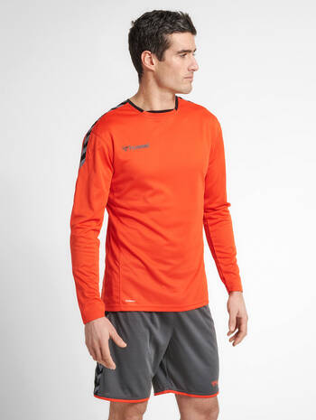 hmlAUTHENTIC POLY JERSEY L/S, FIRE RED, model