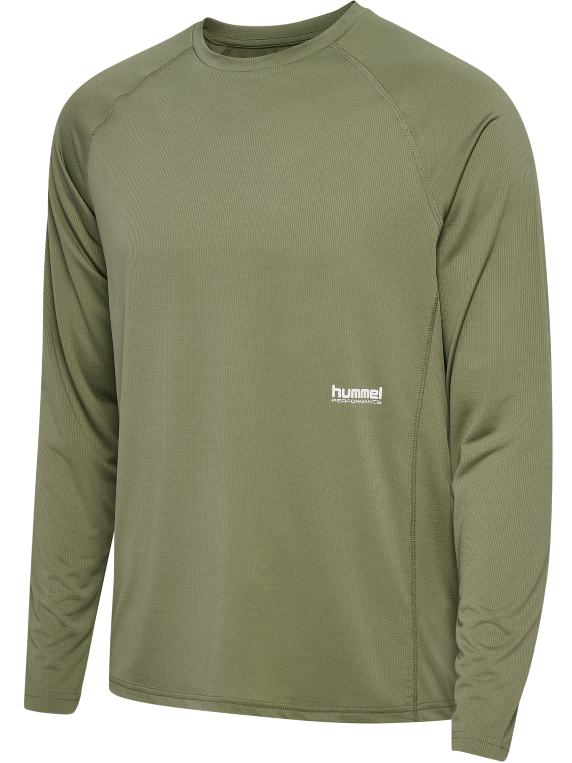 hmlPULSE WORKOUT T-SHIRT L/S, DEEP LICHEN GREEN, packshot