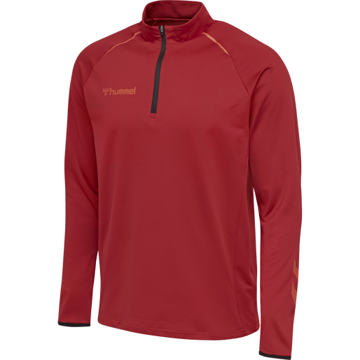 hmlAUTHENTIC PRO HALF ZIP SWEAT, CHILI PEPPER, packshot