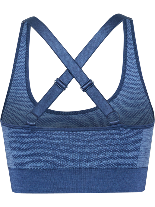 hmlMT SHINE SEAMLESS SPORTS BRA, BLUE INDIGO MELANGE hmlMT SHINE SEAMLESS SPORTS BRA, BLUE INDIGO MELANGE, packshot