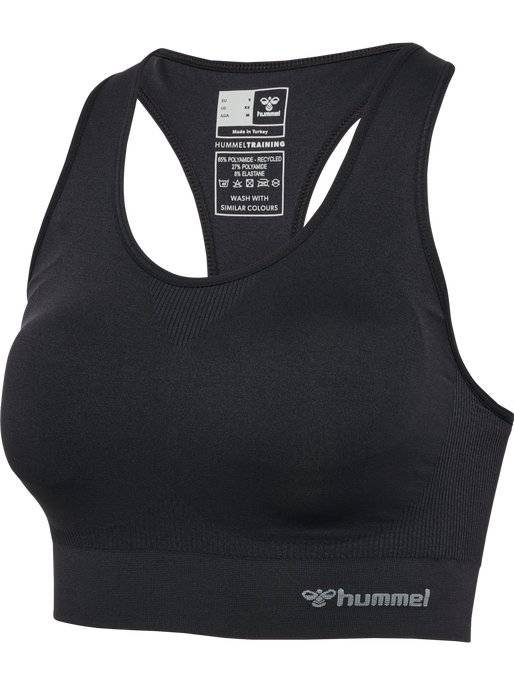 hmlTIF SEAMLESS PADDED SPORTS BRA, BLACK, packshot