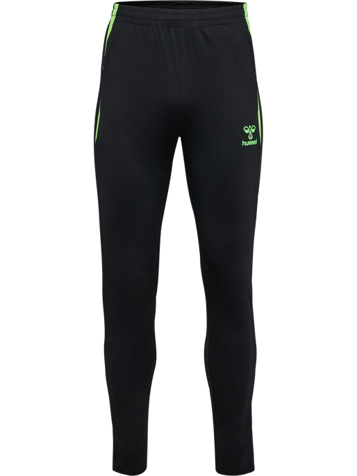 hmlLEAD 2.0 TRAINING PANTS, BLACK/GREEN GECKO, packshot