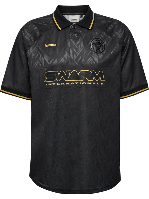 hmlLOOSE BAY SOCCER JERSEY S/S, BLACK hmlLOOSE BAY SOCCER JERSEY S/S, BLACK, packshot