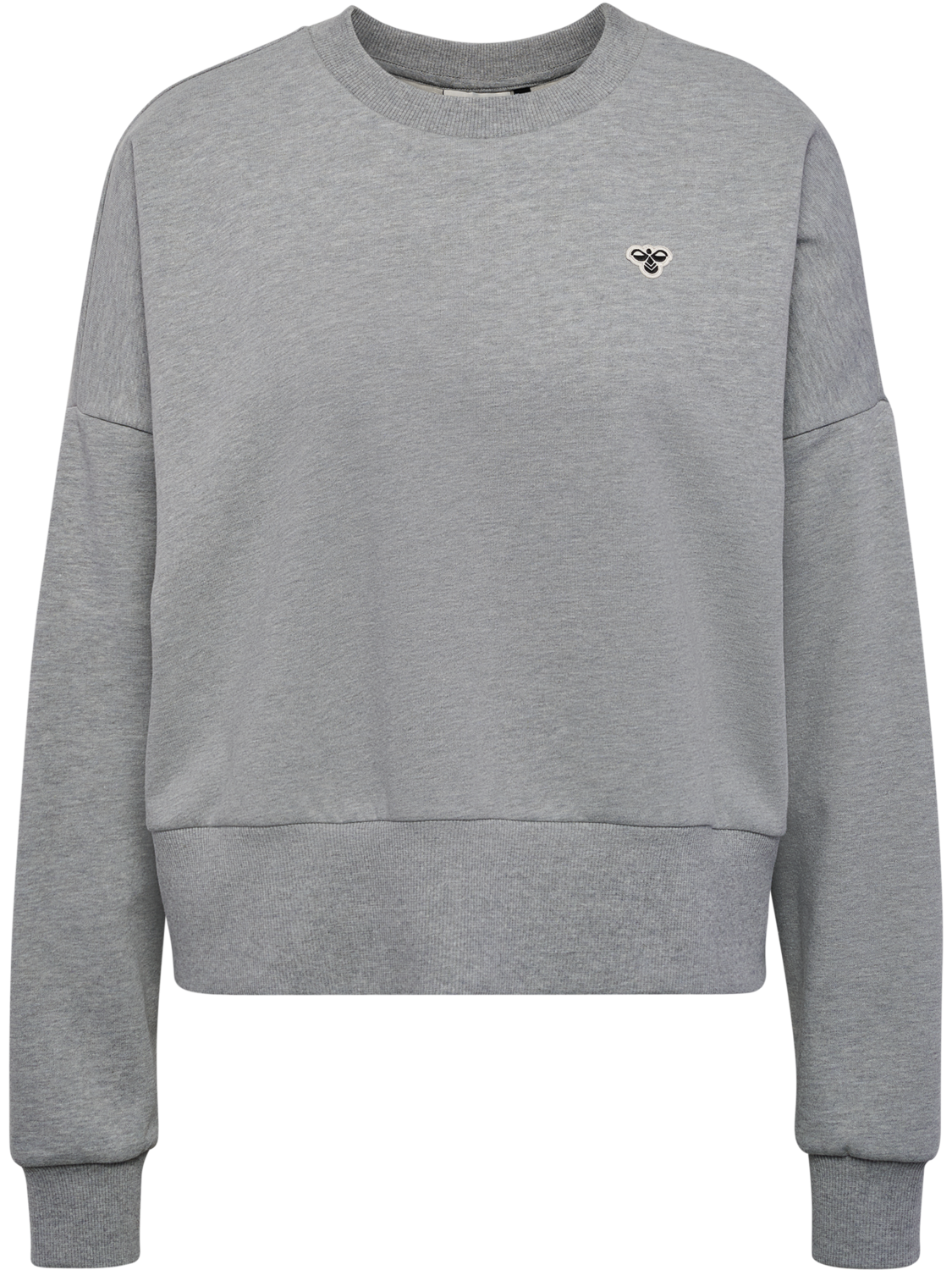 hmlBOXY W CREWNECK BEE, GREY MELANGE, packshot