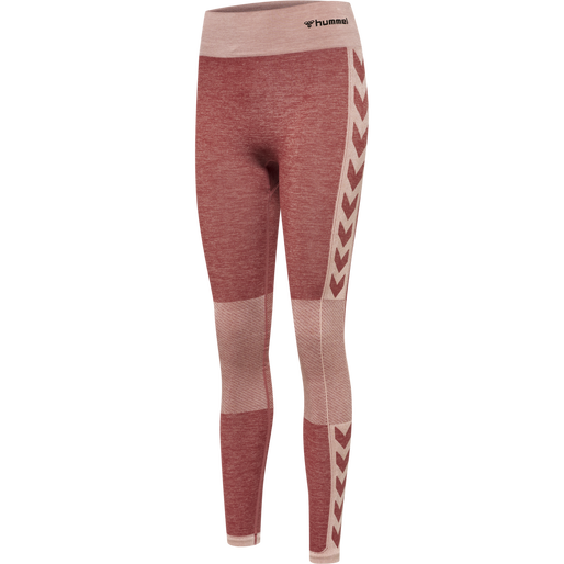 hmlCLEA SEAMLESS MID WAIST TIGHTS, WITHERED ROSE/ROSE TAN MELANGE, packshot