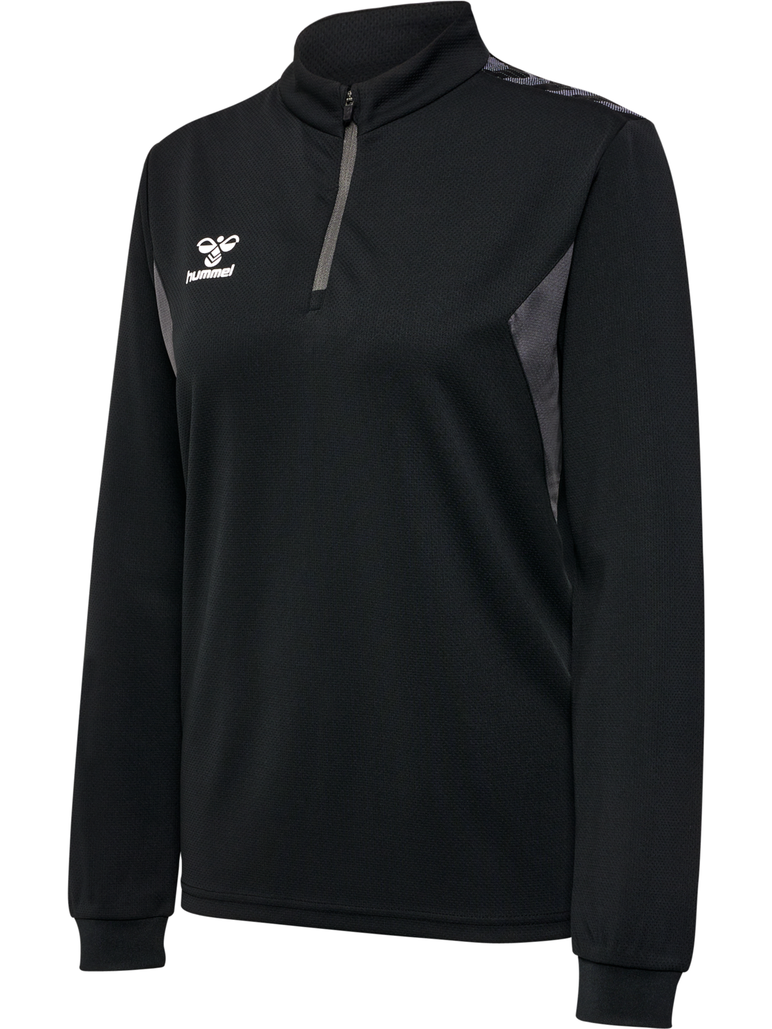 hmlAUTHENTIC HALF ZIP SWEAT WOMAN, BLACK, packshot