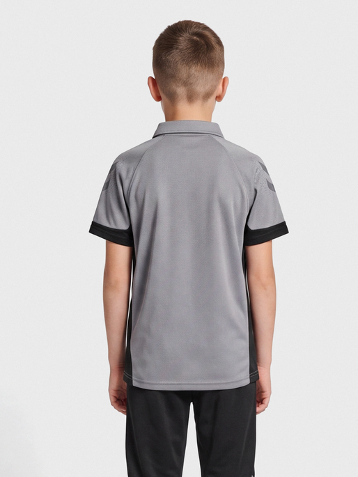 hmlLEAD FUNCTIONAL KIDS POLO, GREY MELANGE, model