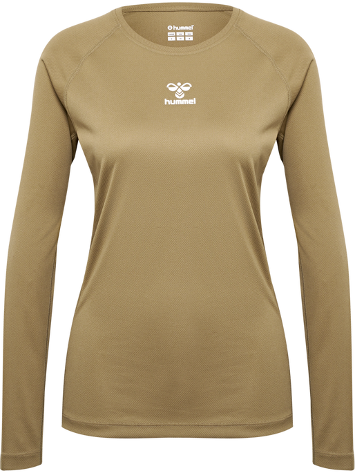 hmlSPRINT MESH T-SHIRT L/S WOMAN, LEAD GRAY, packshot