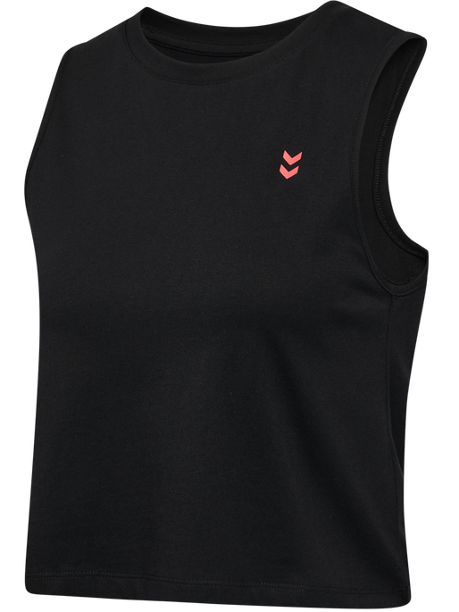 hmlHIIT CROPPED W MUSCLE TANK TOP, BLACK, packshot
