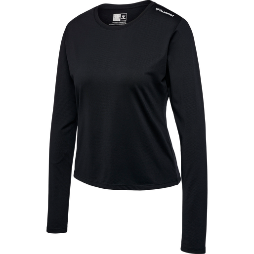 hmlMT AURA MESH T-SHIRT L/S, BLACK hmlMT AURA MESH T-SHIRT L/S, BLACK, packshot