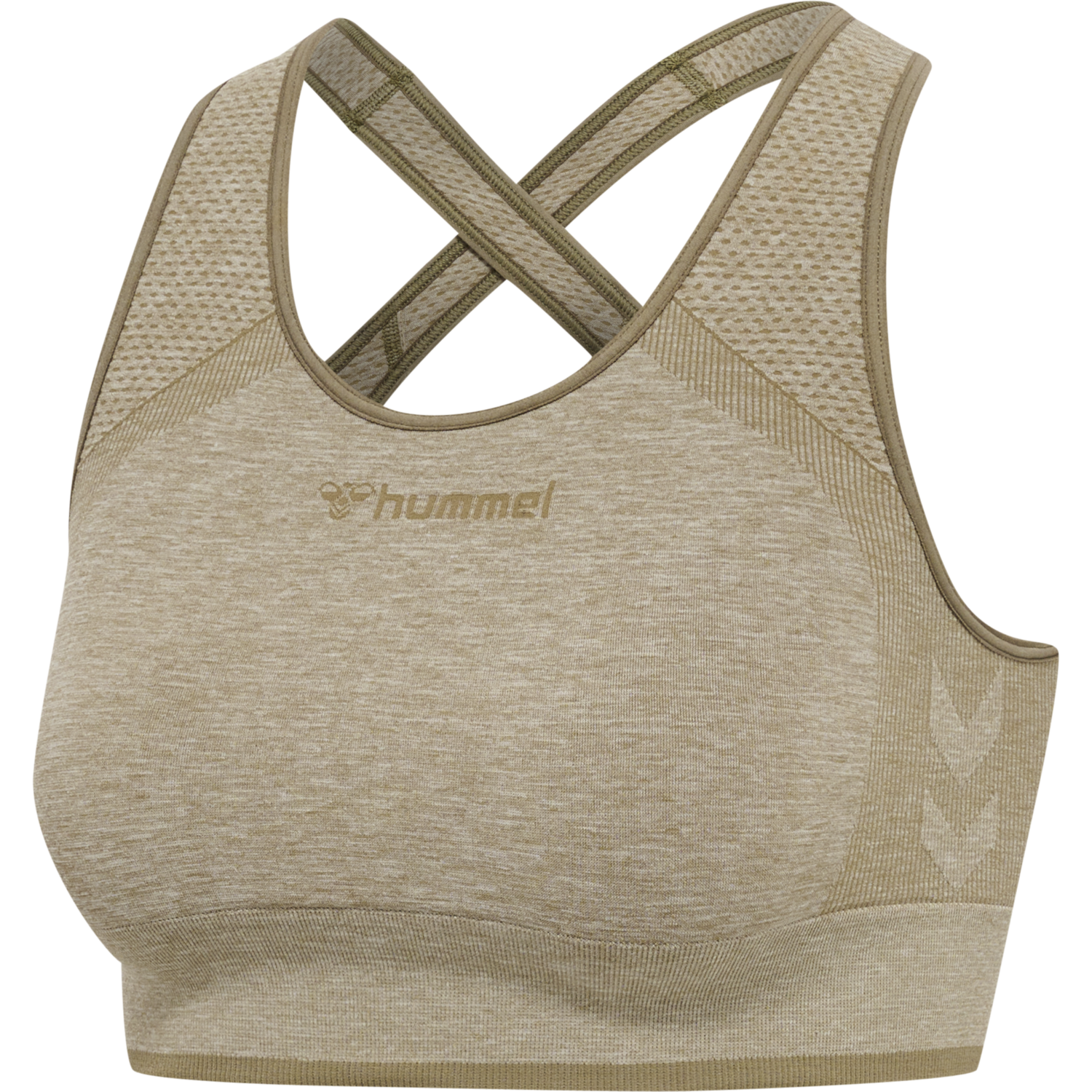 hmlMT UNA SEAMLESS SPORTS TOP, VETIVER MELANGE, packshot