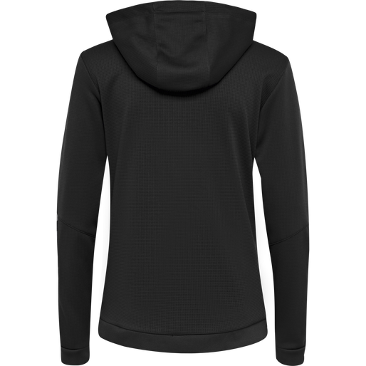 hmlAUTHENTIC POLY ZIP HOODIE WOMAN, BLACK/WHITE, packshot