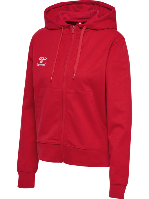 hmlGO 2.0 ZIP HOODIE WOMAN, TRUE RED, packshot