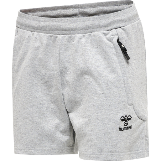 hmlMOVE GRID COTTON SHORTS WOMAN, GREY MELANGE, packshot