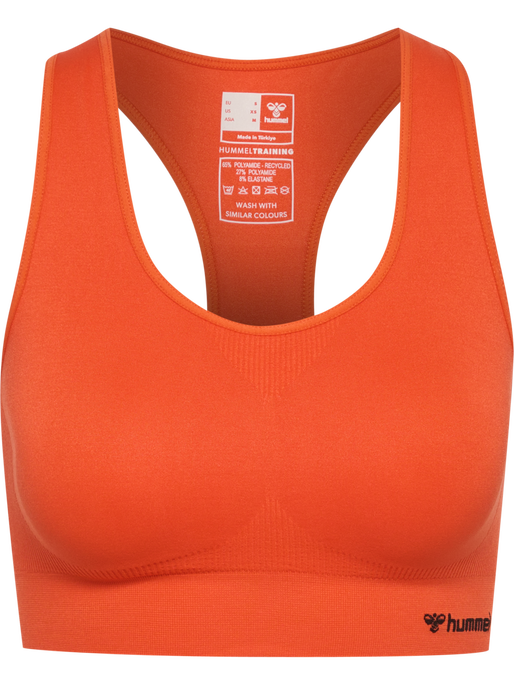 hmlTIF SEAMLESS SPORTS TOP, TANGERINE TANGO, packshot