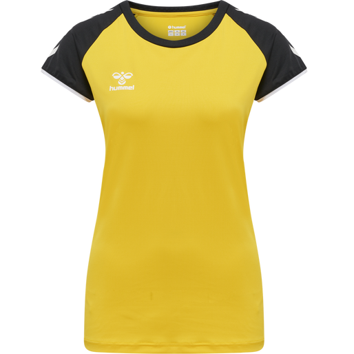 hmlCORE VOLLEY STRETCH TEE WO, BLAZING YELLOW, packshot