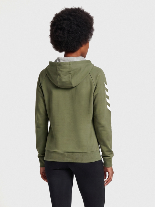 HUMMEL GO COTTON ZIP HOODIE WOMAN, GRAPE LEAF, model