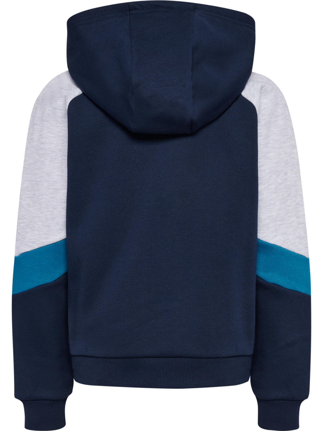 hmlJR LOOSE BLOCKED ZIP HOODIE, DRESS BLUES, packshot