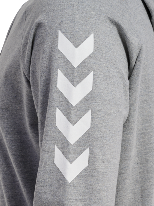 HMLGO COTTON HOODIE, GREY MELANGE, packshot
