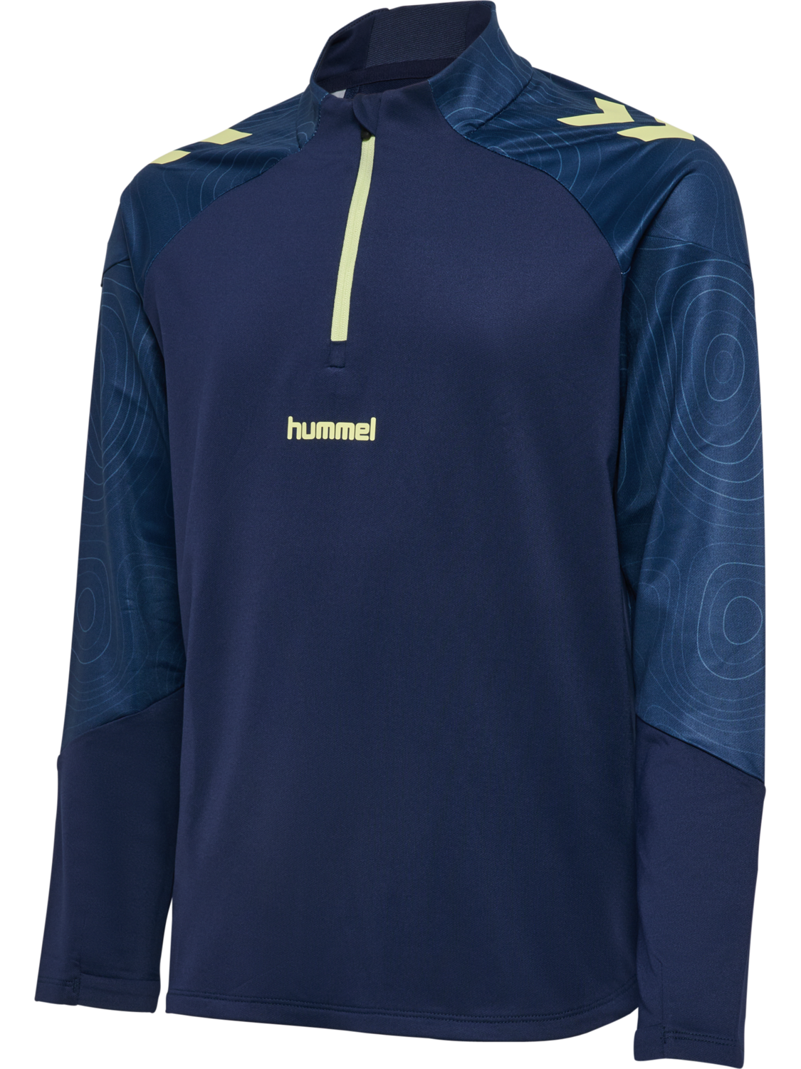 hmlBLAZE 2.0 TRAINING HALF ZIP KIDS, MARINE/SHADOW LIME, packshot