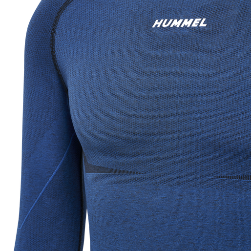hmlTE MIKE SEAMLESS T-SHIRT L/S, INSIGNIA BLUE/BLACK MELANGE hmlTE MIKE SEAMLESS T-SHIRT L/S, INSIGNIA BLUE/BLACK MELANGE, packshot