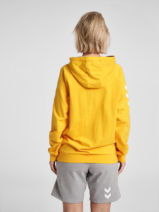 HMLGO COTTON ZIP HOODIE WOMAN, SPORTS YELLOW, model