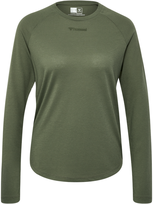 hmlMT VANJA T-SHIRT L/S, DEEP LICHEN GREEN, packshot