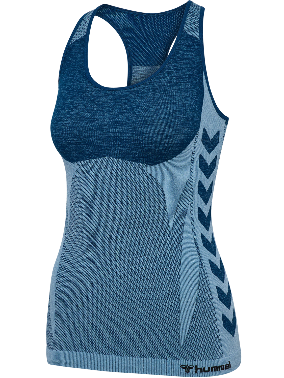 hmlCLEA SEAMLESS TOP, NAVY PEONY/FADED DENIM, packshot