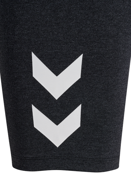 hmlPULSE LOGO MW SHORT TIGHTS, BLACK MELANGE hmlPULSE LOGO MW SHORT TIGHTS, BLACK MELANGE, packshot