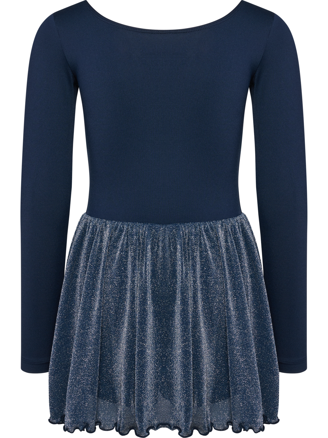 hmlJR GLITTER TIGHTS GYMSUIT L/S, DRESS BLUES, packshot