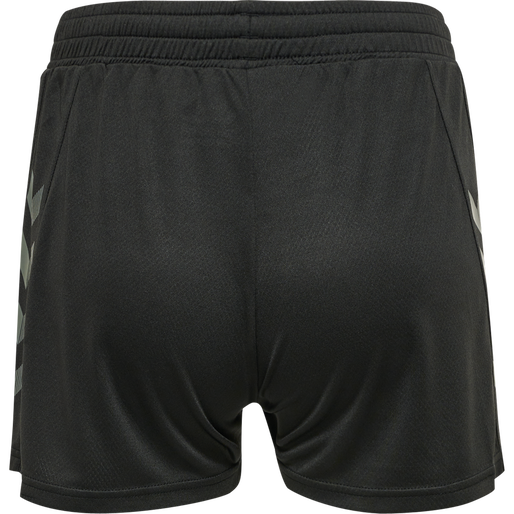 hmlONGRID POLY SHORTS WO, JET BLACK/FORGED IRON, packshot