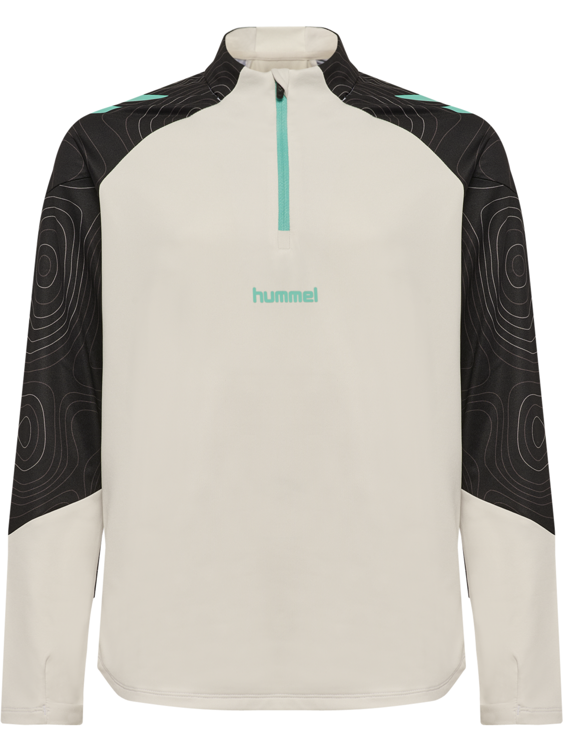 hmlBLAZE 2.0 TRAINING HALF ZIP KIDS, VAPOROUS GRAY/POOL BLUE, packshot