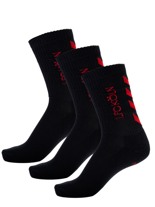 1FCK FUNDAMENTAL SOCKS 3-PACK, BLACK/RED 1FCK FUNDAMENTAL SOCKS 3-PACK, BLACK/RED, packshot