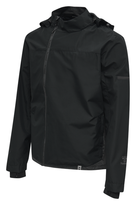 hmlNORTH SHELL JACKET, BLACK/ASPHALT, packshot