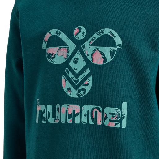 hmlLIME SWEATSHIRT, DEEP TEAL, packshot