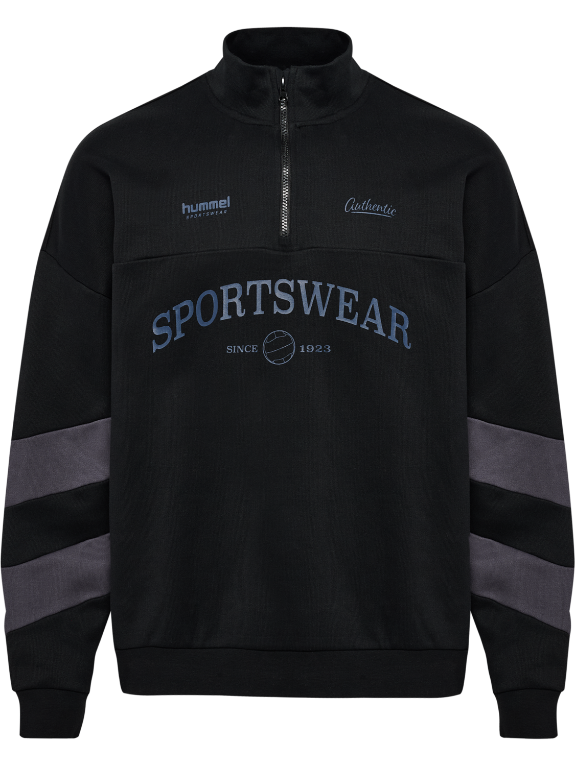 hmlOVERSIZED HALFZIP SW, BLACK/EBONY, packshot