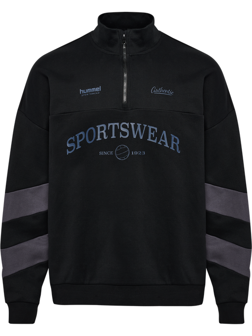 hmlOVERSIZED HALFZIP SW, BLACK/EBONY hmlOVERSIZED HALFZIP SW, BLACK/EBONY, packshot