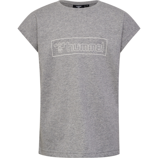 hmlBOXLINE T-SHIRT S/S 2 PK, GREY MELANGE/WOODROSE, packshot