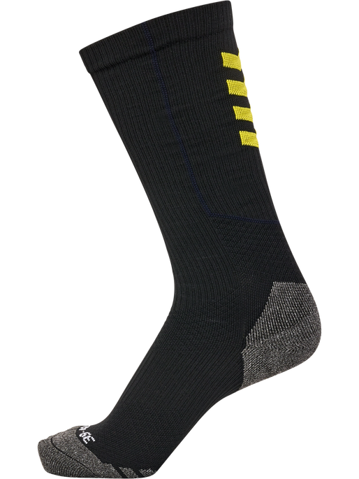 hmlPRO TRAINING SOCKS HIGH, BLACK/BLAZING YELLOW, packshot