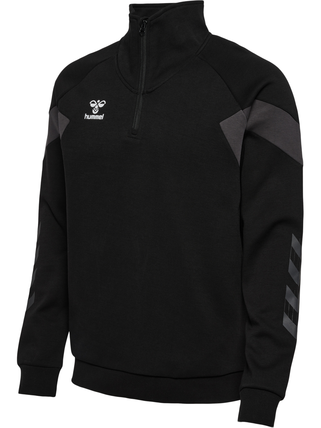 hmlTRAVEL HALF ZIP SWEAT, BLACK, packshot